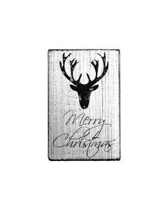 Vintage Stamp - Merry Christmas - deer head