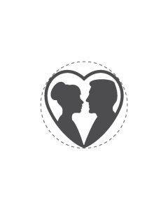Mini Woodies Rubber Stamp - Bridal couple in heart