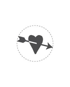 Mini Woodies Rubber Stamp - Heart with arrow