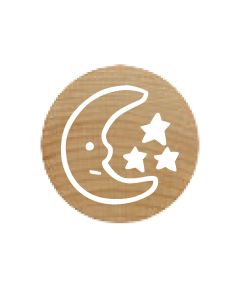 Mini Woodies Rubber Stamp - moon